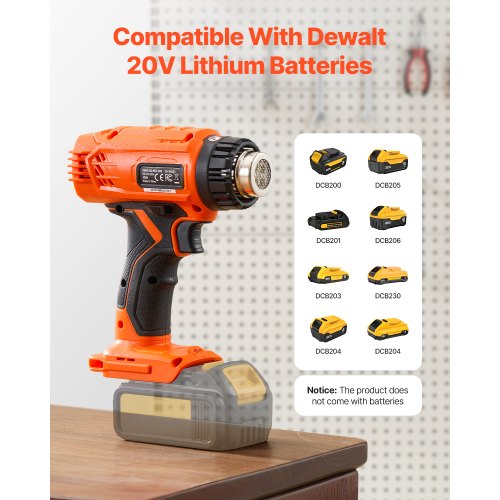 Pistola Termica A Batteria Dewalt 20V – Senza Batteria Né Caricabatterie, Temperatura 550°C, 4 Ugelli In Acciaio Inox, Per Saldatura Fai-da-te, Decapaggio E Hobby, Compatibile Con Batterie LXT Serie DCB