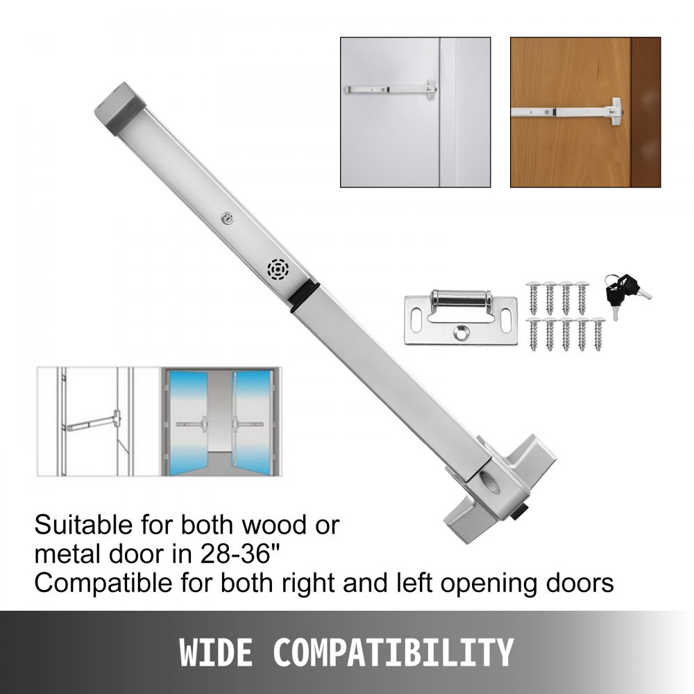 28-36 Push Bar Panico Porta Serratura Con Allarme Sicuro Verticali Affari