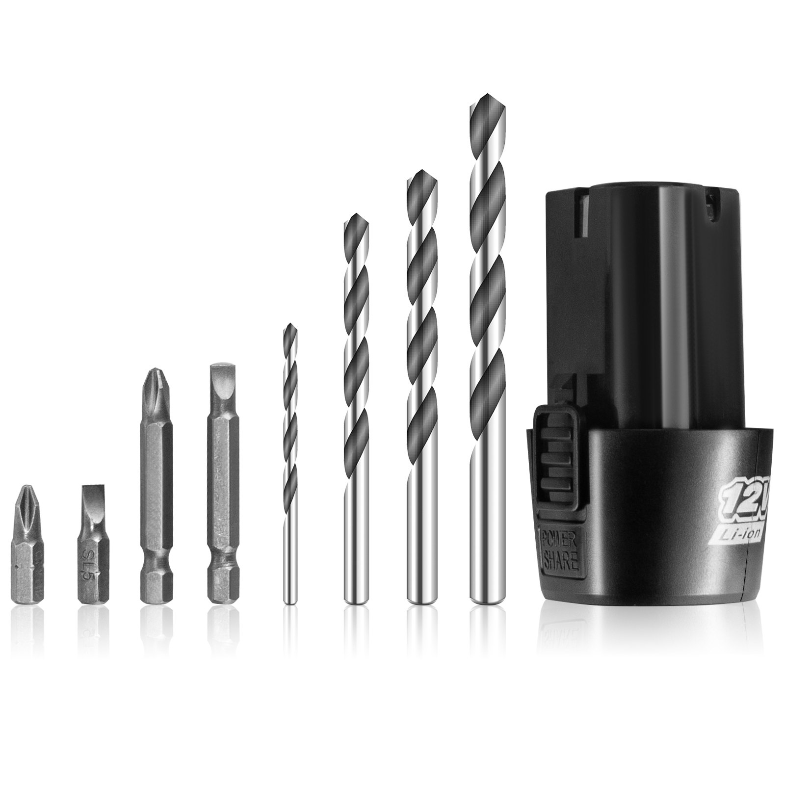 VEVOR Trapano Avvitatore Batteria a Percussione, 12V 35Nm Avvitatore a Batteria, Velocità 1300 giri/min Trapano Elettrico con Percussione, 1,5Ah Trapano Avvitatore a Percussione Brushless,Verde/Nero