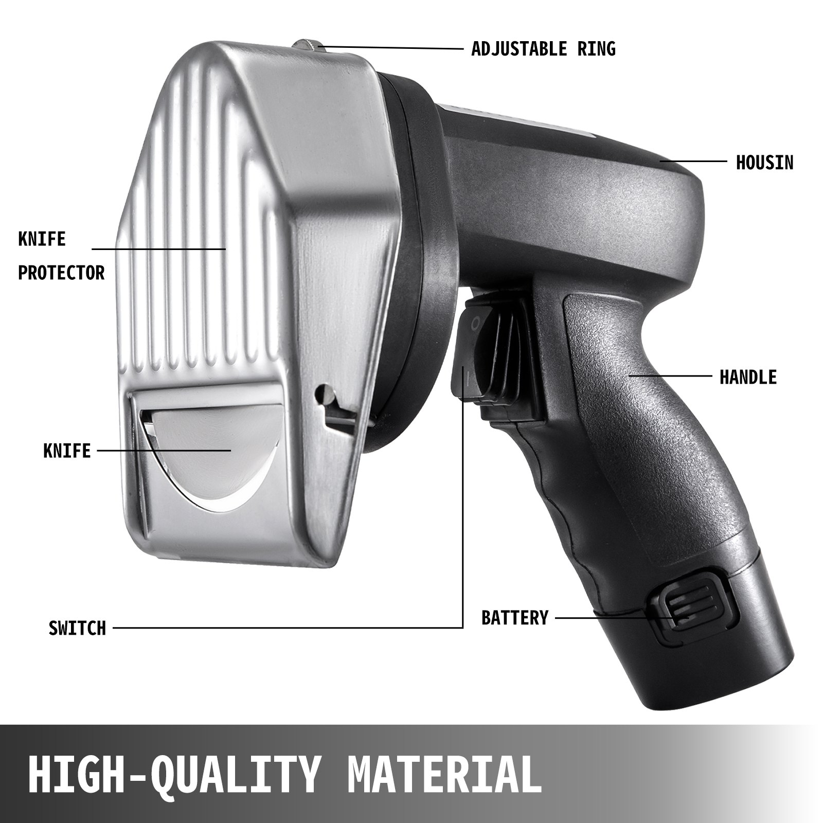 VEVOR Affettatrice Professionale Coltello per Kebab Elettrico 80W Affettatrice di Kebab Elettrica Senza Filo Coltello per Kebab con Batteria Affettatrice di Kebab Coltello per