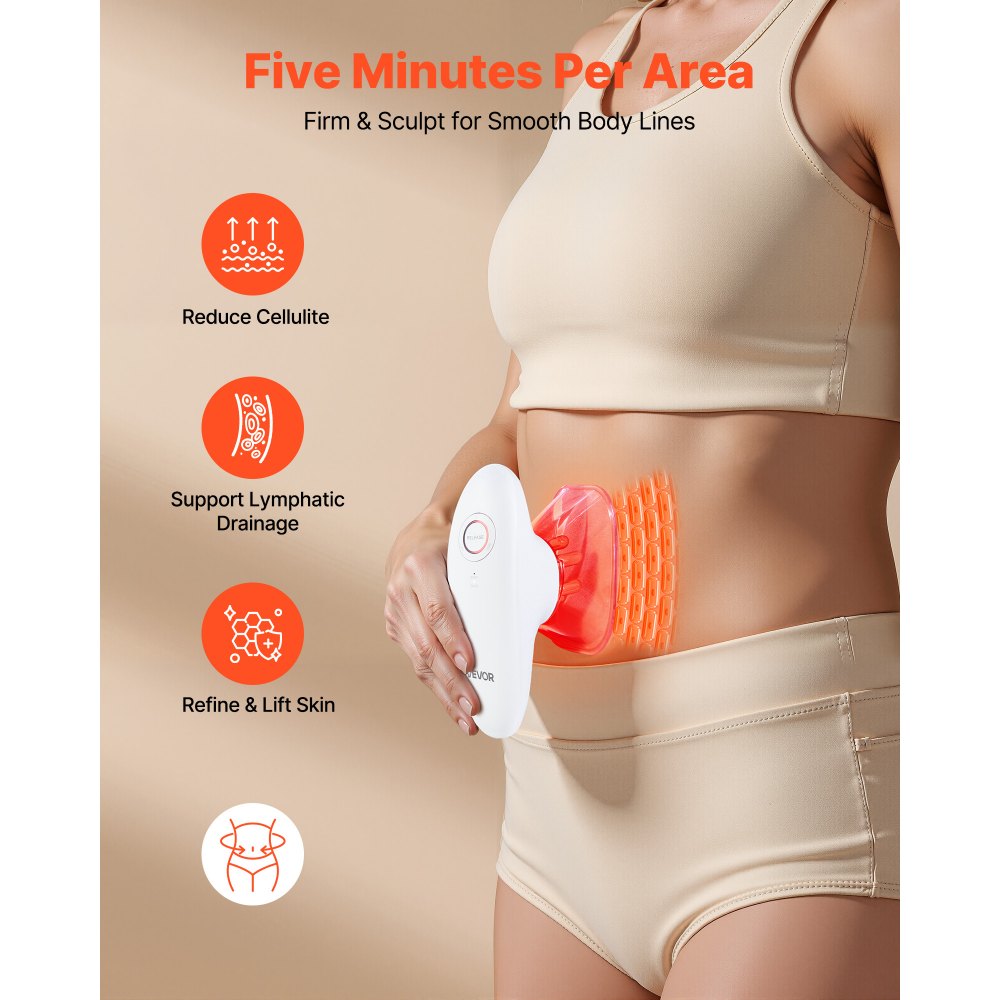 VEVOR Massaggiatore Modellante per Corpo Multifunzionale, Massaggiatore Elettrico Anticellulite con 3 Modalità Regolabili Utilizzo Senza Fili per ca. 60 minuti, Massaggio per Vita, Braccia, Gambe