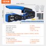 VEVOR Pinza Crimpatrice RJ45 Kit di Strumento a Crimpare per Ethernet Cat5e/Cat6/Cat6a, Pinza Cavo di Rete 26AWG 24AWG 23AWG 8 Pin Spine Modulari con 20 Coperture Connettore Spelafili Tester di Rete