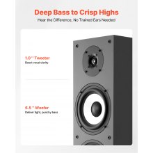 VEVOR Altoparlante da Pavimento, Altoparlante a Torre a 2 Vie con Doppi Woofer da ca. 165 mm, Picco da 200 W, Involucro in MDF, Risposta in Frequenza da 70 Hz a 20 kHz, per Audio Domestico, 1 Pezzo