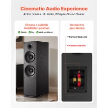 VEVOR Altoparlante da Pavimento, Altoparlante a Torre a 2 Vie con Doppi Woofer da ca. 203 mm, Picco da 600 W, Involucro in MDF, Risposta in Frequenza da 50 Hz a 20 kHz, per Audio Domestico, Singolo