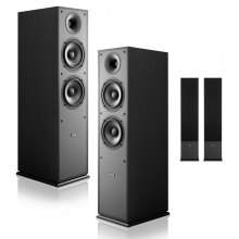 VEVOR Diffusori da Pavimento, Altoparlante a Torre a 2 Vie con Doppi Woofer da ca. 165 mm, Picco da 400 W, Involucro in MDF, Risposta in Frequenza da 65 Hz a 20 kHz, per Audio Domestico, Coppia