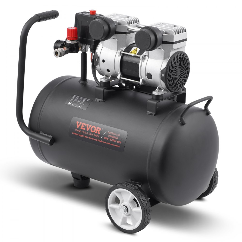 VEVOR Compressore d'Aria 30 L Compressore d'Aria Senza Olio per Riparazioni Auto