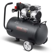 VEVOR Compressore d'Aria, Serbatoio in Acciaio 30 L Compressore d'Aria Senza Olio, Compressore Portatile Ultra Silenzioso da 80 dB per Riparazioni Auto, Gonfiaggio Pneumatici, Verniciatura a Spruzzo
