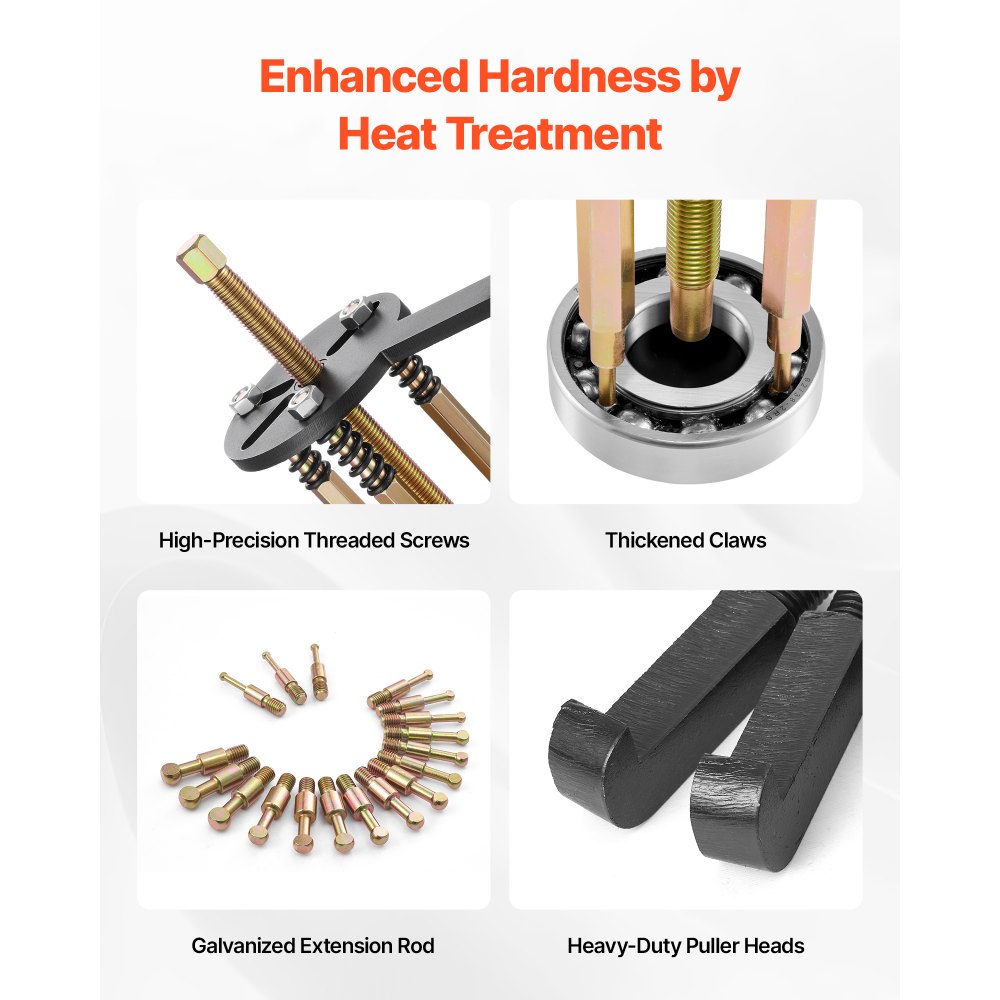 VEVOR Set Estrattori per Cuscinetti 36 pezzi, Estrattore a Gancio 3 Ganasce per Cuscinetti, Strumento di Rimozione Multifunzionale con Custodia Portatile, Utensili per Estrazione per Autoveicoli