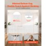 VEVOR Cancelletto Retrattile per Bambini, Alto 870 mm, Estensibile Fino a 2800 mm di Larghezza, per Bambini o Animali Domestici, Materiale a Rete, per Scale Interne, Porte, Sale Giochi, Bianco