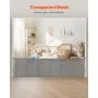 VEVOR Cancelletto Retrattile per Bambini, Alto 870 mm, Estensibile Fino a 2800 mm di Larghezza, per Bambini o Animali Domestici, Materiale a Rete, per Scale Interne, Porte, Sale Giochi, Grigio