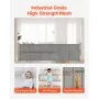VEVOR Cancelletto Retrattile per Bambini, Alto 870 mm, Estensibile Fino a 2800 mm di Larghezza, per Bambini o Animali Domestici, Materiale a Rete, per Scale Interne, Porte, Sale Giochi, Grigio