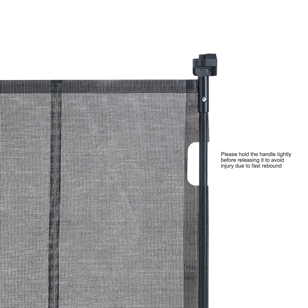 VEVOR Recinto di Sicurezza Estensibile Fino a 295 cm Altezza 87 cm Recinto per Bambini Cani Retrattile, Cancelletto a Rete di Sicurezza per Bambini Cani Gatti per Scale Corridoi Soggiorno Colore Nero