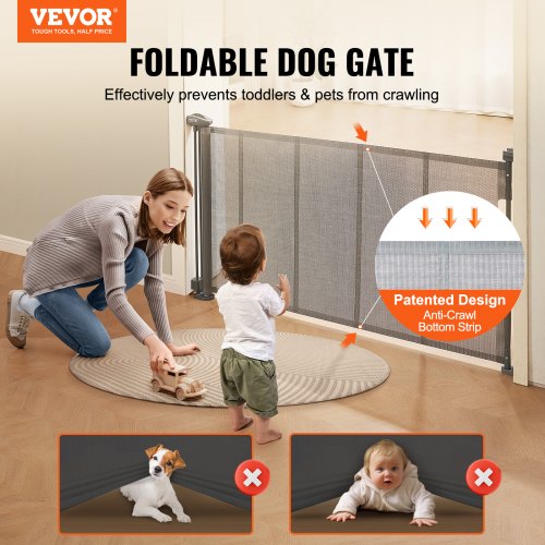 VEVOR Recinto Di Sicurezza Estensibile 153cm Cancelletto Retrattile Per Bambini E Cani Con Striscia Anti-fuga Bianco - 3
