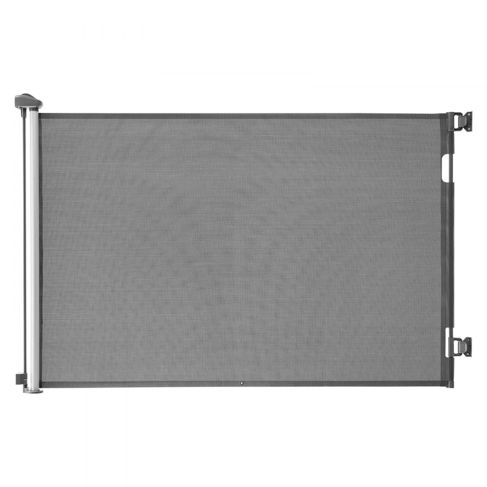 VEVOR Retractable Baby Gate, Extends to 1450 mm Wide, 980 mm Tall, with Security Lock, Easy to Use, Walk Through Without Tripping, Mesh Dog Gate for Stairs, Hallways, Indoor/Outdoor, Gray