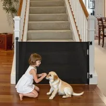 VEVOR Cancelletto Retrattile In Rete Per Cani E Bambini, 1450 Mm Larghezza, 980 Mm Altezza, Fibra Di Vetro, Montaggio Su Battiscopa