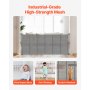 VEVOR Cancelletto Retrattile per Casa 870 mm di Altezza, Estensibile Fino a 1800 mm di Larghezza, Cancelletto di Sicurezza Retrattile per Animali Domestici, Materiale a Rete, Grigio
