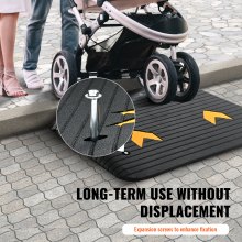 VEVOR Rampa di Soglia Altezza 10,2 cm Rampa da Marciapiede in Gomma 1 Canale Capacità di Carico 15 Tonnellate Superficie Strutturata Antiscivolo per Carrozzina Auto Scooter Garage 90,2x62x10,2 cm