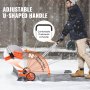VEVOR Pala Neve con Ruote Larghezza Lama 74,5cm per Vialetto Ingresso Porta Marciapiedi, Spintore di Neve con Ruote per il Vialetto, Spazzaneve a Rotelle Pala da 74,5cm Manico Alluminio a Forma di U