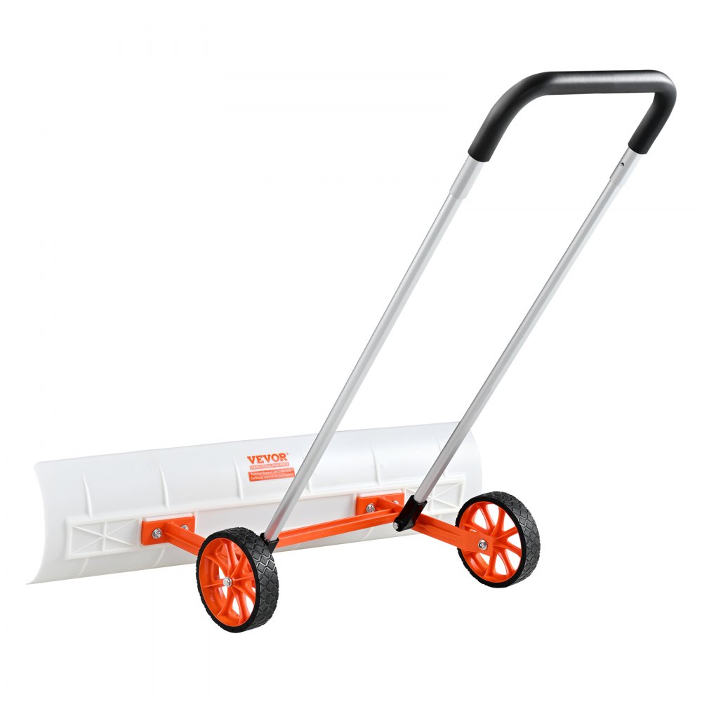 VEVOR Pala Neve con Ruote Larghezza Lama 94cm per Vialetto Ingresso di Porta Marciapiedi, Spintore di Neve con Ruote per il Vialetto, Spazzaneve a Rotelle Pala da 94cm Manico in Alluminio a Forma di U