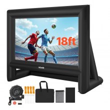VEVOR Schermo Cinematografico Gonfiabile 4130 x 2000 x 3300 mm Schermo Gonfiabile per Proiezione Lavabile in 600D con Borsa Portatile, Formato 16:9, per Proiezioni di Film all'Aperto, Feste a Tema