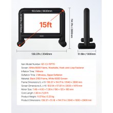 VEVOR Schermo Cinematografico Gonfiabile da 3540 x 1300 x 2900 mm per Esterni