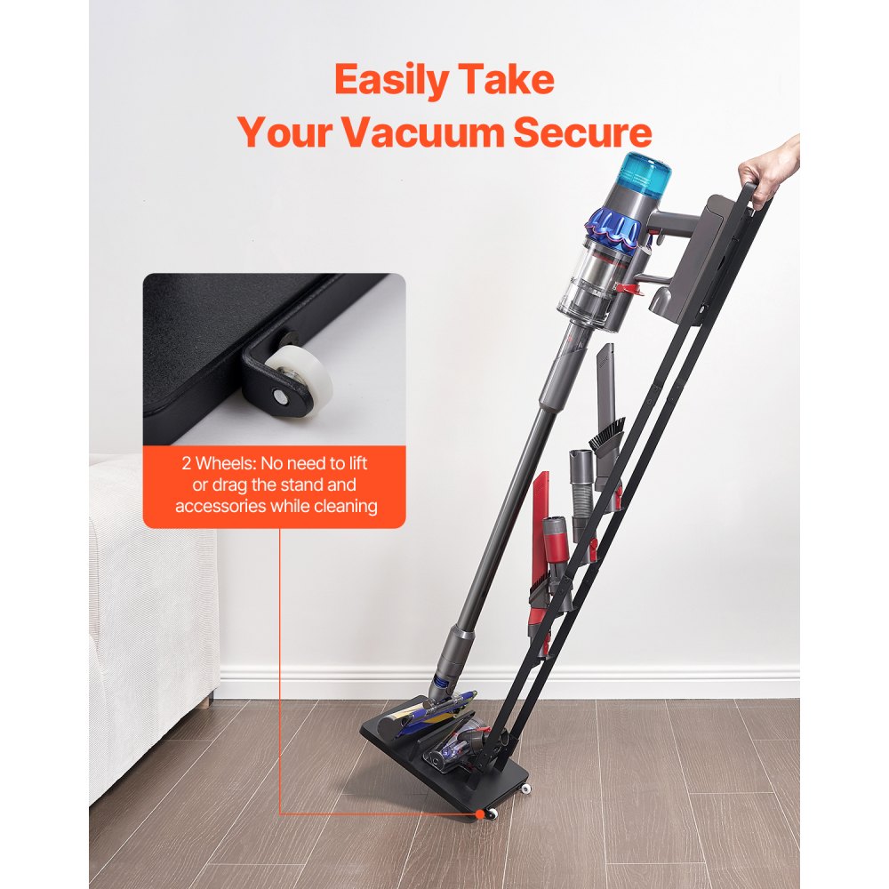 VEVOR Supporto per Aspirapolvere, Compatibile con Dyson V6 V7 V8 V10 V11 V15, Supporto per Aspirapolvere Stabile con Ruote per Aspirapolvere Verticali Senza Fili Dyson DC30 DC31 DC34 DC35 e Accessori