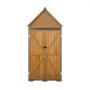 VEVOR Capanno da Giardino 76 x 170 cm in Legno e Metallo con Ante a Chiave, Casetta Esterna con Tetto Inclinato, Impermeabile, con Ripiani e Pavimento, Colore Marrone, per Ripostiglio degli Attrezzi