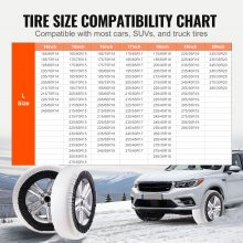 VEVOR Calzini da Neve Ispessiti per Pneumatici 2 Pezzi Calze da Neve Taglia L
