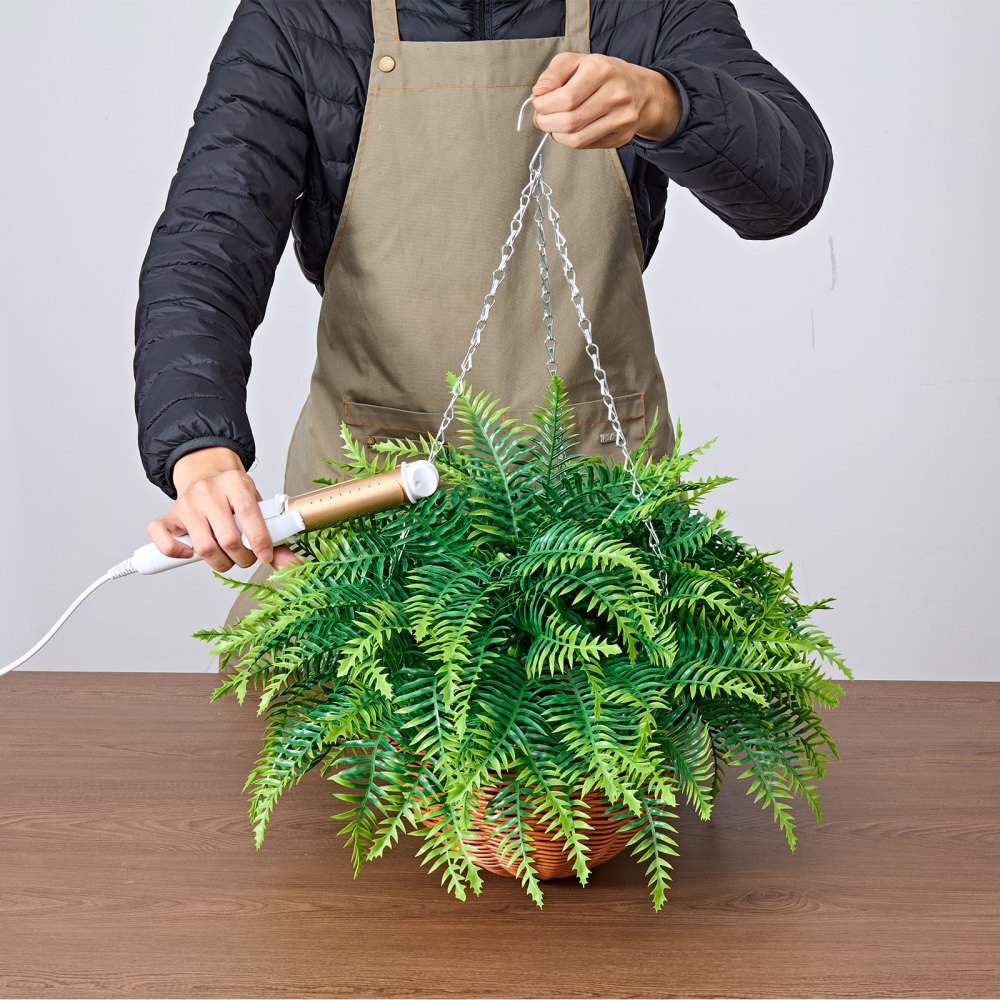 VEVOR Felci Artificiali Pendenti 2 pezzi, Pianta Finta di Felce di Boston Lunghezza Sospesa 584 mm, Felci Decorativi Cadenti in Plastica Interno Esterno da Parete, Casa Ufficio Giardino Feste Portico