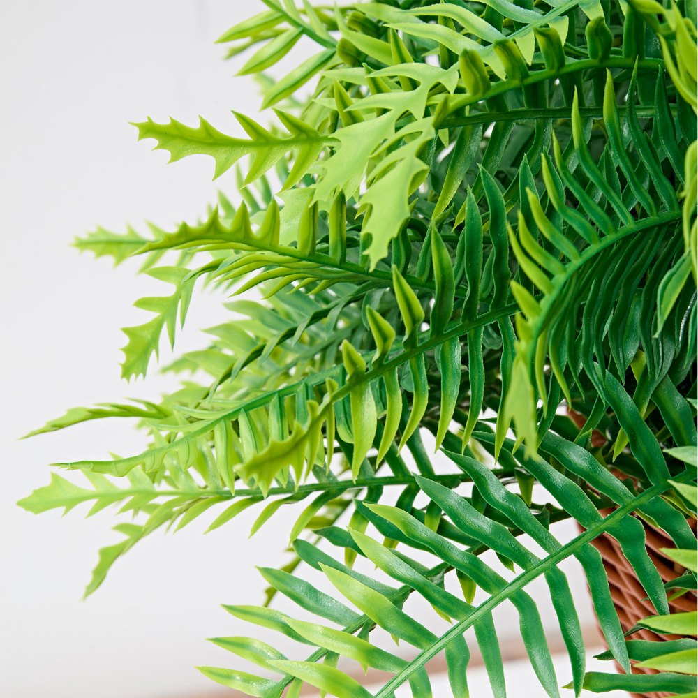 VEVOR Felci Artificiali Pendenti 2 pezzi, Pianta Finta di Felce di Boston Lunghezza Sospesa 584 mm, Felci Decorativi Cadenti in Plastica Interno Esterno da Parete, Casa Ufficio Giardino Feste Portico