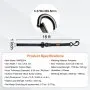 VEVOR Kit Cinghie a Cricchetto Ancoraggio 4 Pezzi, Resistenza Rottura max. 998 kg, Cinghie di Tensione0,025x4,6 m con Cricchetto e Gancio per Motociclette, Biciclette, Traslochi Rimorchio Portapacchi