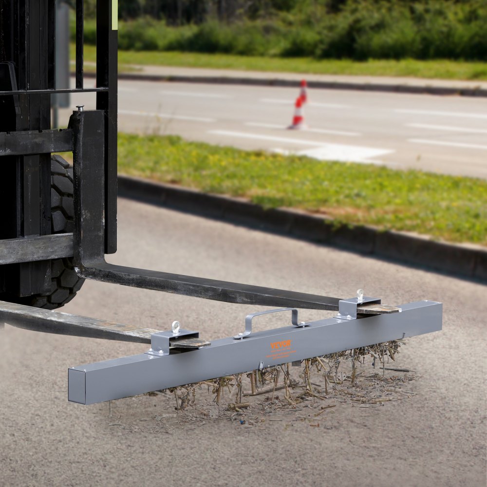 VEVOR Barra Spazzatrice Magnetica da Appendere per Forche di Benne Carrello Massima Forza 47,6kg Lunghezza 183cm, Barra Sospesa Magnetica Raccoglitore di Trucioli Metallici per Pavimenti 183x7,7x20 cm