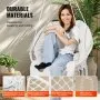 VEVOR Poltrona sospesa, 150 kg, Poltrona sospesa girevole in macramè, Cuscino, Materiali di montaggio, Corda di cotone, Poltrona relax con frange, da giardino, Interno, Esterno, Beige