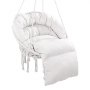 VEVOR Poltrona sospesa, 150 kg, Poltrona sospesa girevole in macramè, Cuscino, Materiali di montaggio, Corda di cotone, Poltrona relax con frange, da giardino, Interno, Esterno, Beige