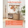 VEVOR Panca Portascarpe 988 x 240 x 500 mm, Panca d'Ingresso Scarpiera Stile Rattan, Scarpiera con Cuscini 4 Scomparti Ante in Rattan Capacità di Carico 200 kg, per Ingresso, Corridoio