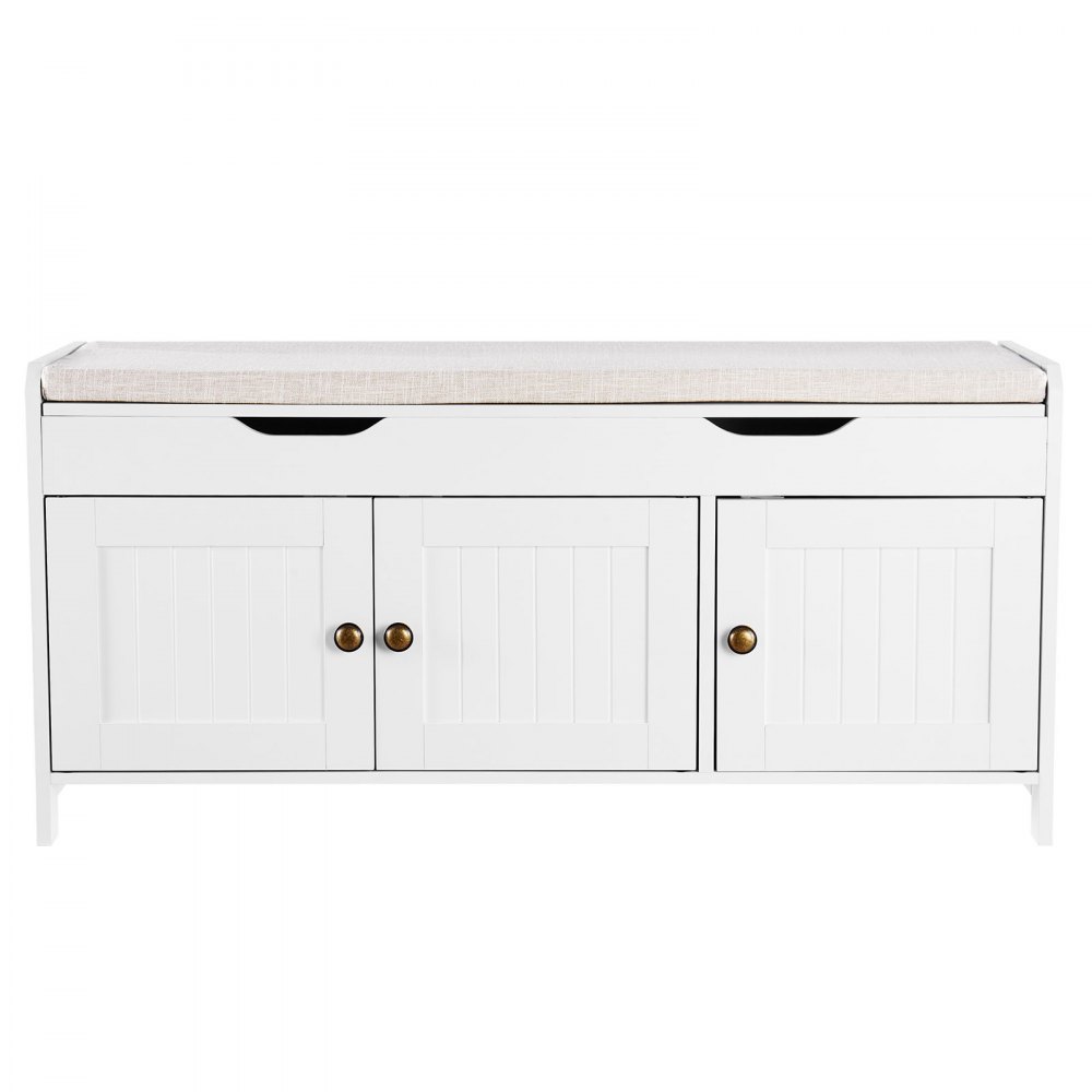 VEVOR Panca Scarpiera 1050 x 350 x 503 mm, Panca da Ingresso con Contenitore Sollevabile e Cuscino Seduta e 3 Scomparti, Scarpiera Capacità di Carico 113,4 kg, per Corridoio Soggiorno, Nero