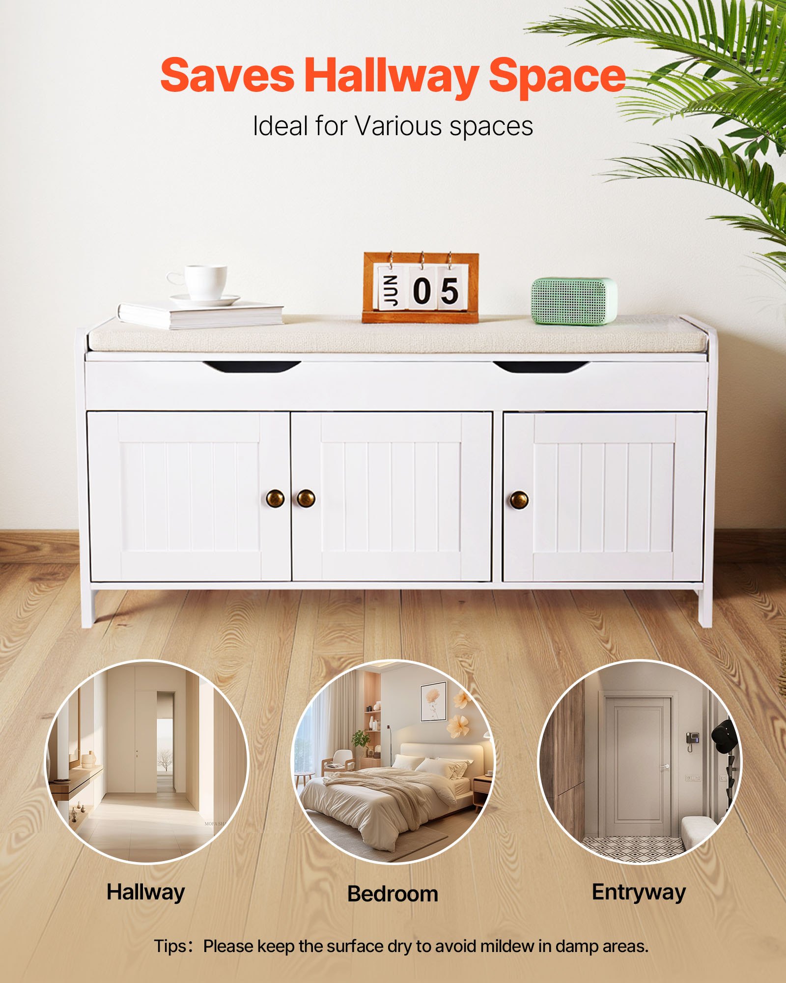 VEVOR Panca Scarpiera 1050 x 350 x 503 mm, Panca da Ingresso con Contenitore Sollevabile e Cuscino Seduta e 3 Scomparti, Scarpiera Capacità di Carico 113,4 kg, per Corridoio Soggiorno, Nero