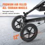 premium VEVOR 12" air-filled all-terrain wheels, for versatile navigation on rough surfaces.