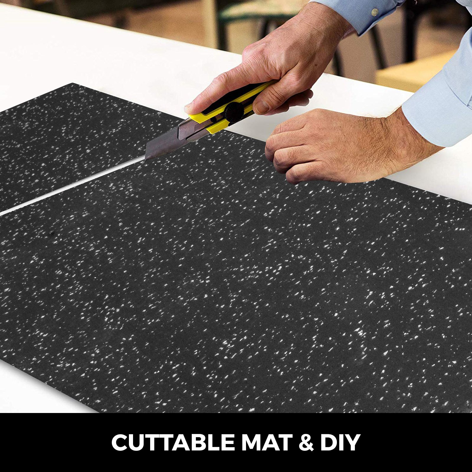 Rotoli Di Gomma Per Pavimenti 110 X 466 Cm Speckle Grigio Tappetini Per Attrezzature Antiscivolo