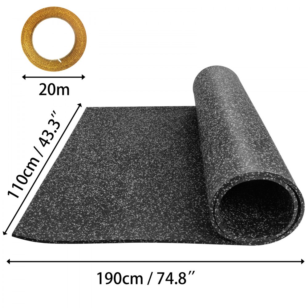 Rotoli Di Gomma Per Pavimenti 110 X 189 Cm Non Tossico Tappetino Antiscivolo