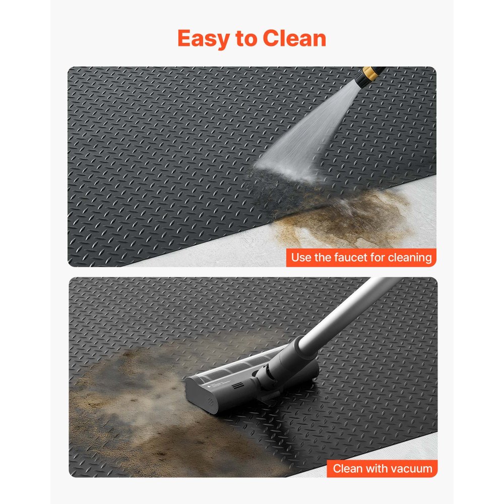 VEVOR Tappeto Rivestimento da Pavimento 1,22 x 7,62 m, Tappetino Protettivo per Pavimento in Gomma Diamantata Spessa 3 mm, Antiscivolo, Resistente all'Usura, Impermeabile, per Magazzini