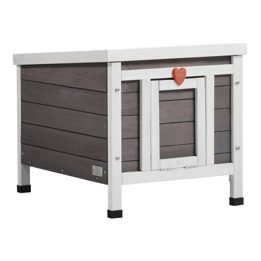 VEVOR Cuccia per Gatti da Esterno, 513x420x420 mm, Cuccia per Gatti in Legno, Resistente alle Intemperie, con Tetto Superiore Aperto, Porta in PVC, Cuccia per Rifugio per Gatti Animali Casa Rifugio