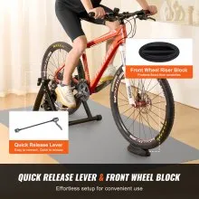 VEVOR Supporto per Cyclette, Supporto Magnetico per Cyclette per Ruote da 26-29 Pollici, Motore a Volano con Riduzione del Rumore, Bicicletta Portatile per Esercizi di Ciclismo Indoor