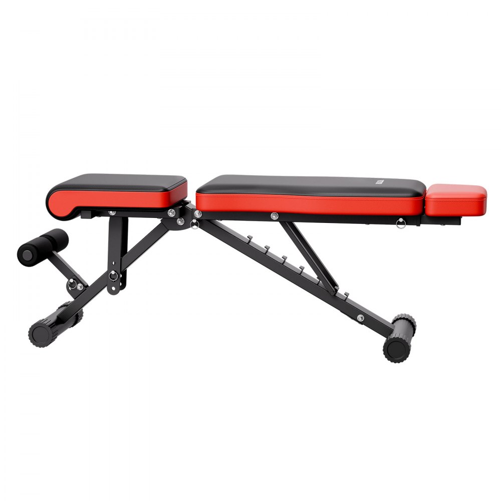 VEVOR Panca pesi Stabile e Resistente per Allenamento Completo del Corpo, Panca Regolabile per Esercizi, Sit Up per Allenamento della Forza con Protezione Estesa per Testa Collo 300 kg