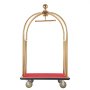 VEVOR Carrello Portavaligie per Hotel, Carico 500 kg Carrello Trasporto Portavaligie in Acciaio Inox Spazzolato con Montanti Curvi, Ponte in Moquette Rossa, Ruote in Gomma 152,4 mm per Hotel Condomini