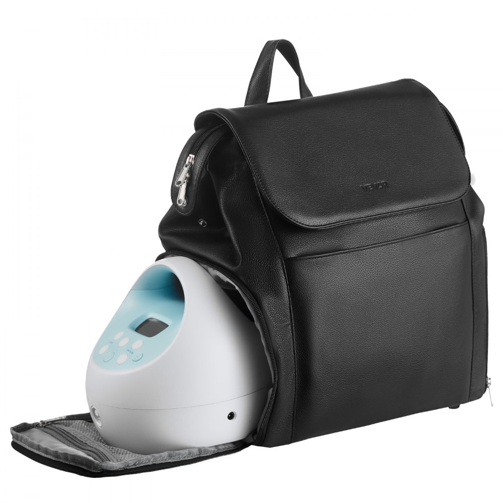 VEVOR Zaino per Tiralatte, Borsa per Biberon per S1/S2, con Impacchi del Ghiaccio, Accessori per l'Estrazione e Conservazione del Latte Materno, per Biberon di Latte, per Lavoro Viaggio, Nero