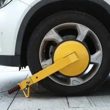 VEVOR Lucchetto Universale per Auto Set da 2 Pattini Antifurto 16-38 cm Blocca Ruota in Acciaio Q235 a Ventosa Grande 30 cm 4 Chiavi Dispositivo di Blocco Ruota per Veicoli Roulotte Camion Moto SUV