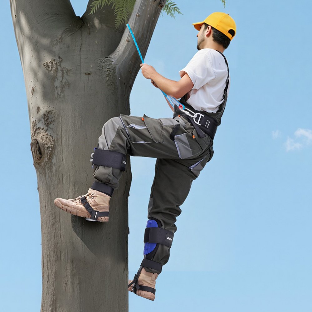 VEVOR Set per Arrampicata sugli Alberi, Attrezzatura per Arrampicata Sugli Alberi Regolabile in Altezza con Cinghie e Imbracatura, Carico di 159 kg, per la Raccolta della Frutta e la Caccia