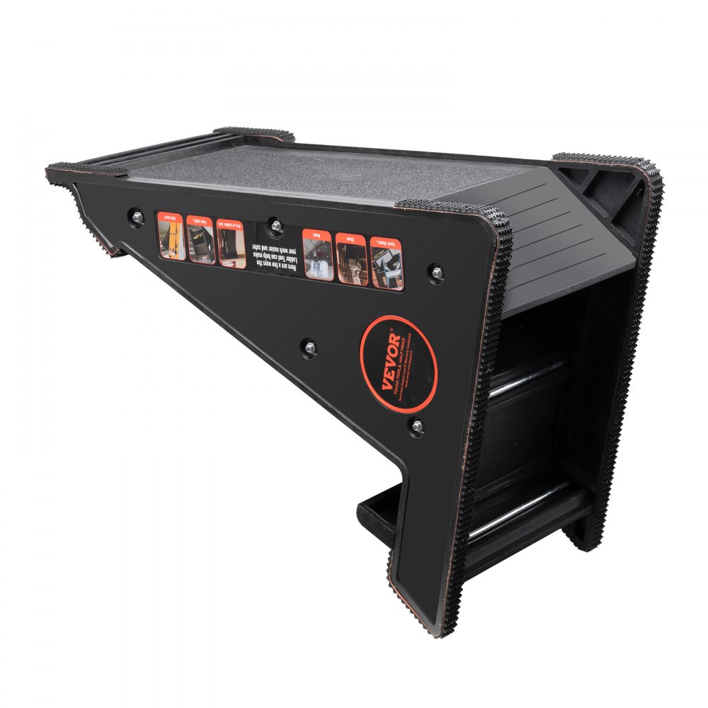 VEVOR Ladder Leveler, 380 lbs Load Capacity PP Ladder Leveling Tool, Incline Funnel, Stair Ladder Stabilizer with Storage, Easy-to-Use Stable Platform for All Surfaces, Extension Ladder Accessory for Uneven Ground