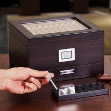 VEVOR Sigari Humidor Scatola Umidificatore Igrometro Cassetto Cedro 50 Sigari